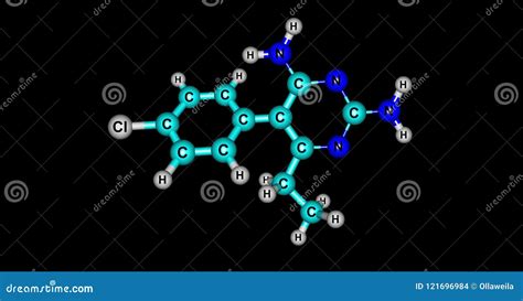 Pyrimethamine Molecular Structure Isolated On White Royalty-Free Cartoon | CartoonDealer.com ...