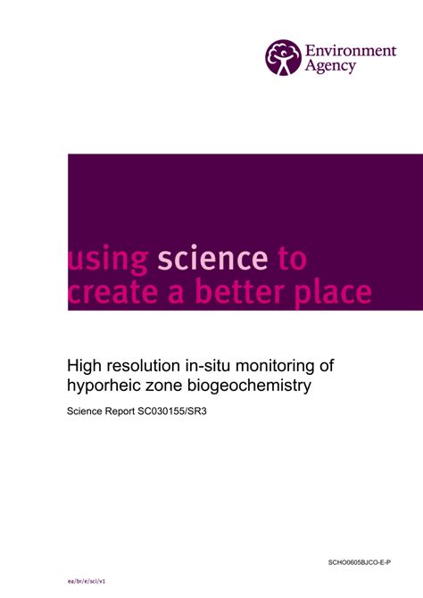 (PDF) High resolution in-situ monitoring of hyporheic zone biogeochemistry