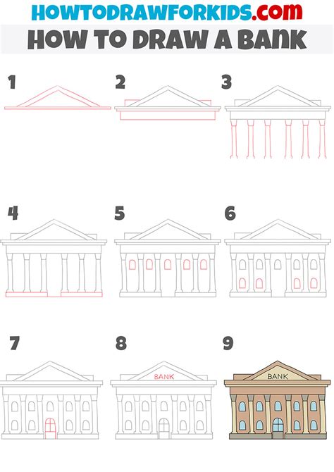 How to Draw a Bank - Easy Drawing Tutorial For Kids