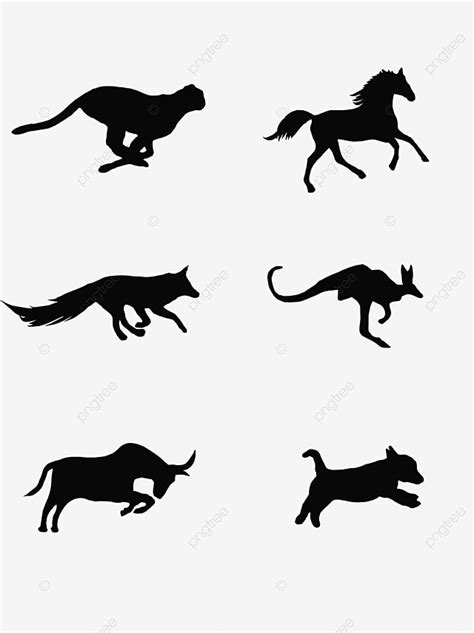 Running Animal Silhouette, Cartoon Animal, Animal Material, Animal PNG Transparent Clipart Image ...