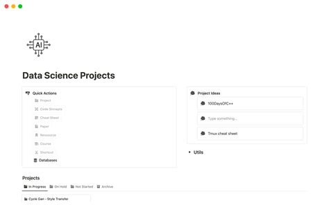 Data Science Projects | Notion Template