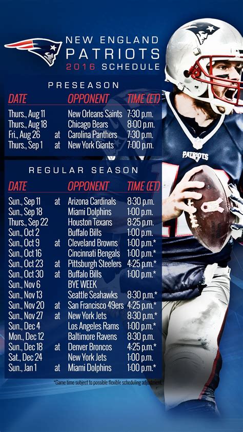 Patriots Schedule 2024 Printable