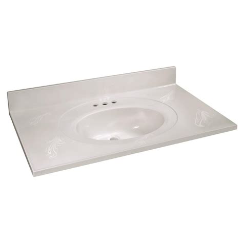 Tools & Home Improvement White on White Design House 552067 Cultured Marble Vanity Top 37 ...