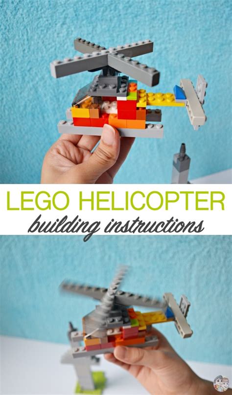 Lego helicopter building instructions for kids - Craftionary