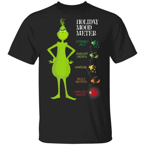 The Grinch Christmas Light Mood Reader T Shirt Xmas Gifts Tee Funny ...