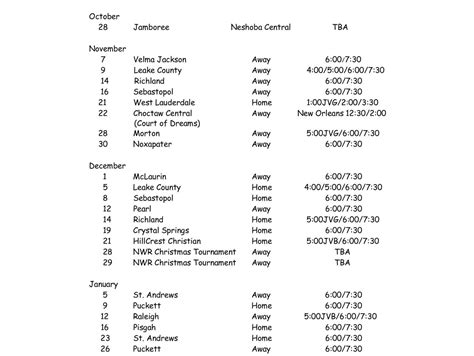 PHS 2023-24 Basketball Schedule