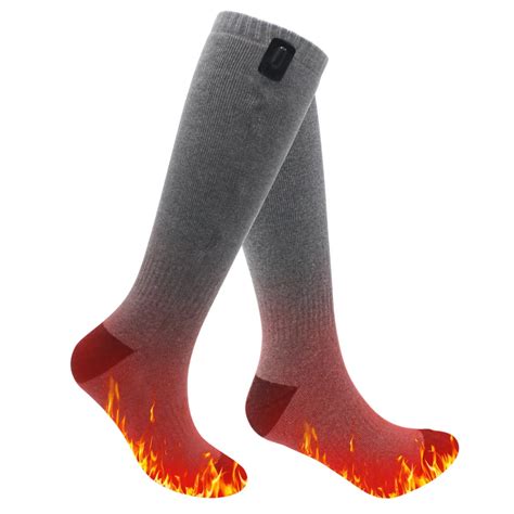 QILOVE 5V Heated Socks for Women and Men Chronically Cold Feet Cold Keep Warming Cotton Socks ...