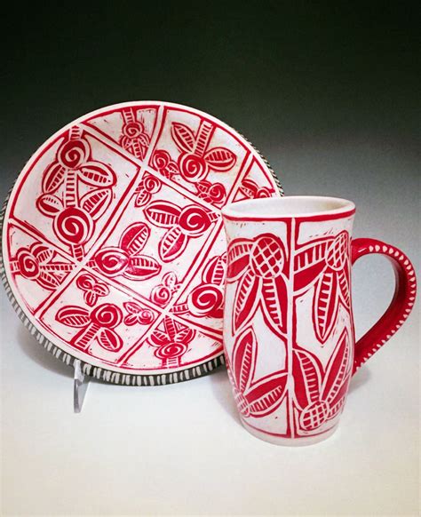 Spring Sgraffito by Linda-Ellard Brown Pottery Designs, Pottery Ideas, Hand Built Pottery ...