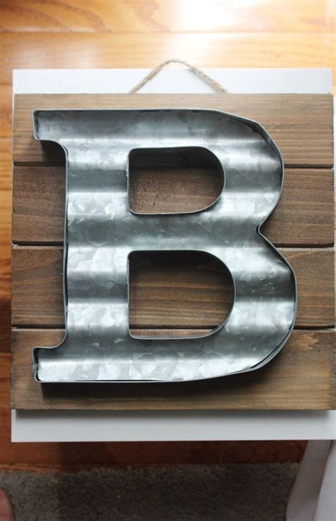 LARGE METAL LETTER Corrugated Zinc Steel Initial Home Room Decor Diy ...