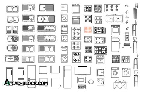Kitchen CAD Blocks DWG - Download Free Blocks Kitchen in Autocad