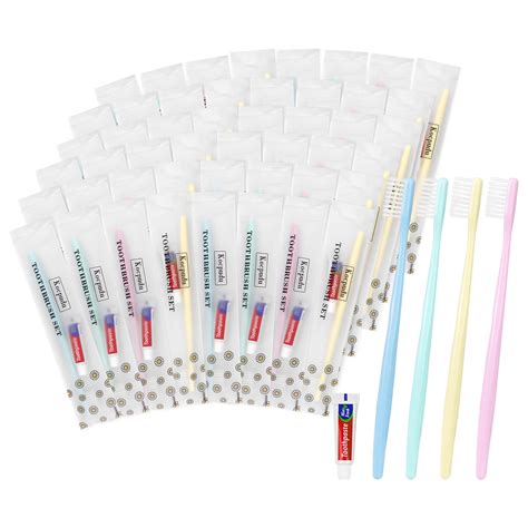 Disposable Delicate Toothbrush Bulk Set - 60 Pieces, Individually ...