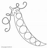 Peas Printable Sketch Coloring Page sketch template