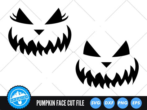 Pumpkin Face SVG | Halloween SVG Cut File | Jack O Lantern SVG By LD Digital | TheHungryJPEG