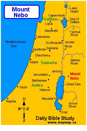 Moses died at Mt. Nebo | Bible mapping, Bible, Bible genealogy