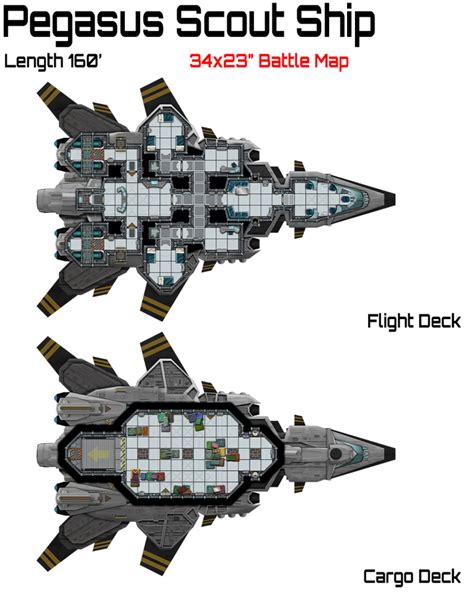 Pegasus Scout Ship - Battle Map Deck Plans - Loke BattleMats | Sci-Fi and Modern Battle Maps ...