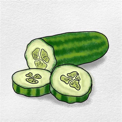 Cucumber Drawing - HelloArtsy