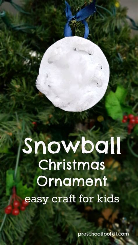 How to Make a Snowball Ornament Kids Craft » Preschool Toolkit