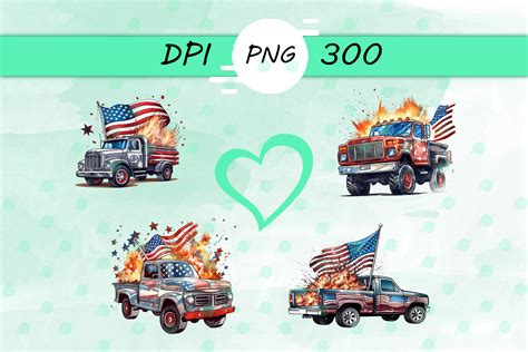 American Flag with Truck Sticker Graphic by Sunny Zone · Creative Fabrica