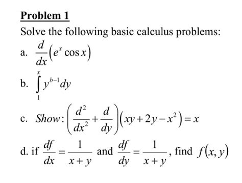 Solved Solve the following basic calculus problems: a. d/dx | Chegg.com