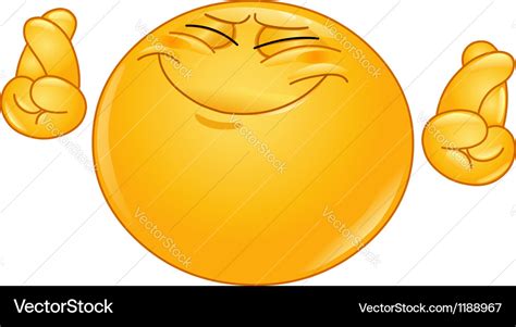 Crossing fingers emoticon Royalty Free Vector Image