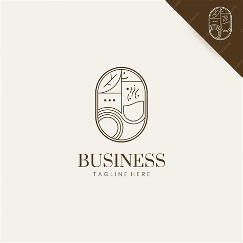 Premium Vector | Minimalist coffee shop logo design with line art style