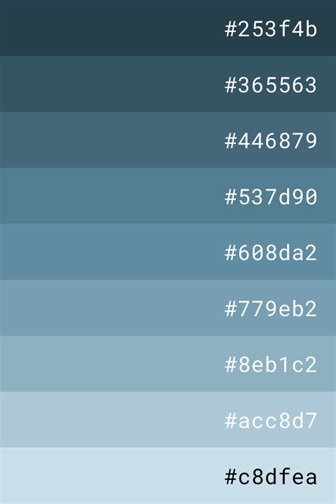 Blue gray color palette | Color palette design, Hex color palette ...