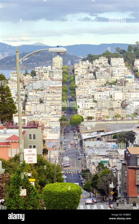 The famous Lombard street on Russian Hill in San Francisco, California, United States of America ...