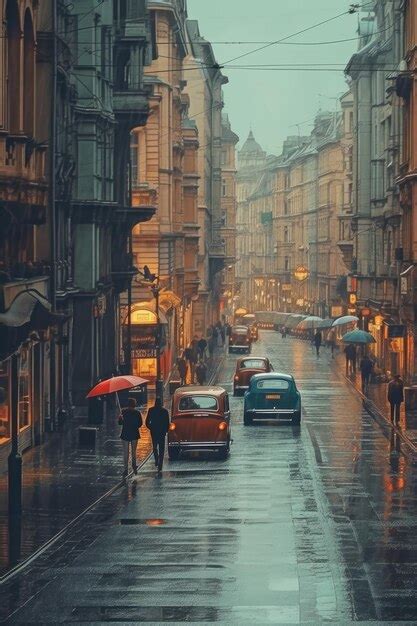 Premium AI Image | Stock photo of a city on a rainy day