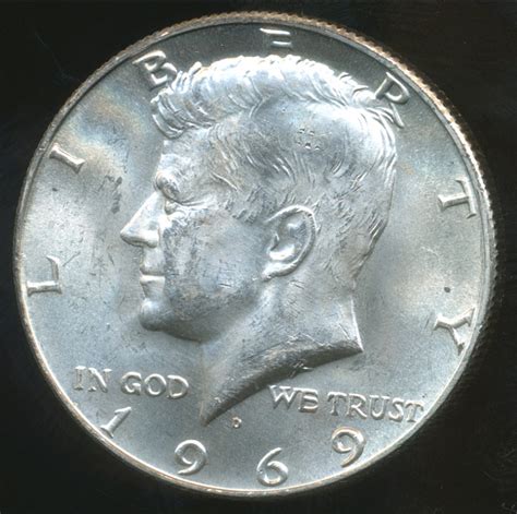 United States, 1969-D Half Dollar, Kennedy (Silver) - Uncirculated