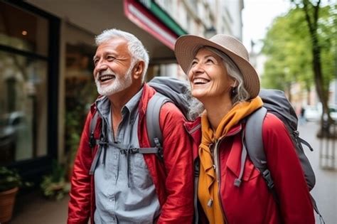 Premium AI Image | A happy seniors couple in traveling