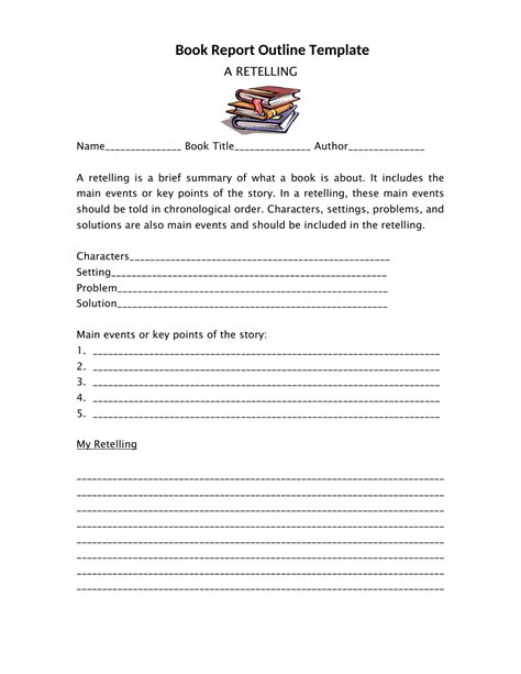 Book Report Outline Template - a Retelling - Fill Out, Sign Online and Download PDF | Templateroller