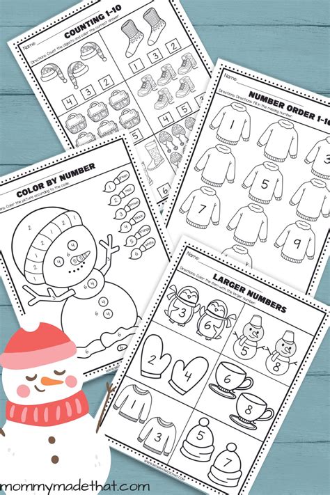 Free Winter Preschool Worksheets (Great for Kindergarten too!)