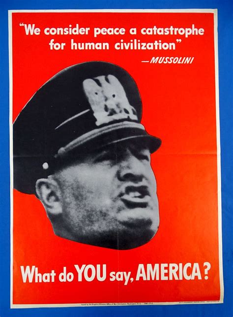 1942 Poster: Mussolini Quote – Griffin Militaria