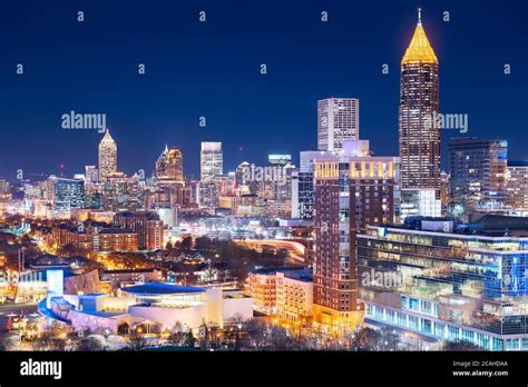 Atlanta, Georgia, USA downtown skyline at night Stock Photo - Alamy