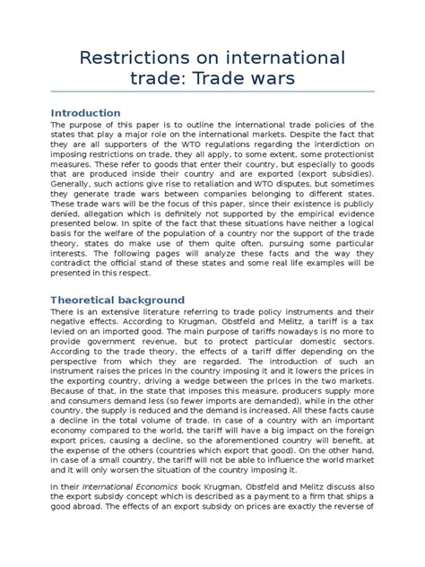 Restrictions On International Trade-Trade Wars | PDF | Rare Earth ...