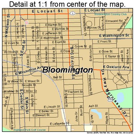 Bloomington Illinois Street Map 1706613