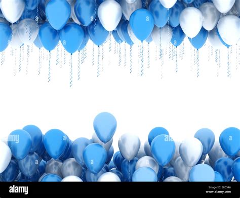 Blue and white party balloons isolated on white background Stock Photo ...