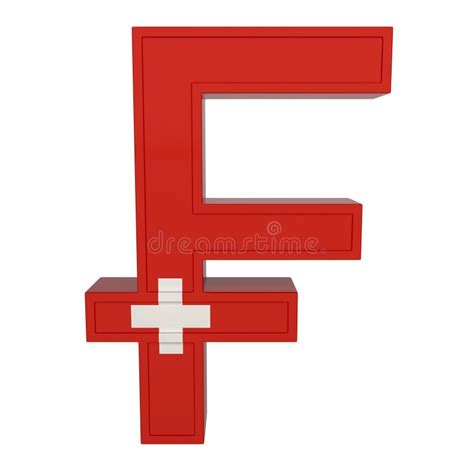 Currency Symbol with National Flag. the Swiss Currency. 3d Render Isolated on White Stock ...