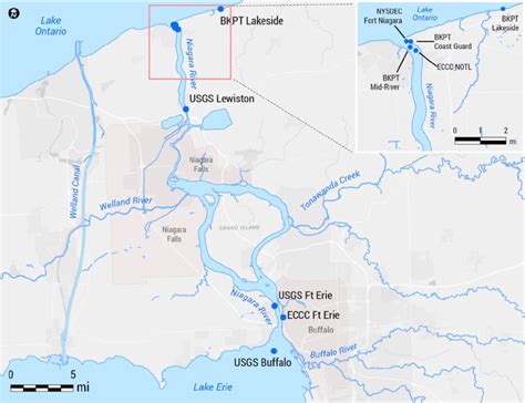 Map of sampling locations used to inform Niagara River loading ...