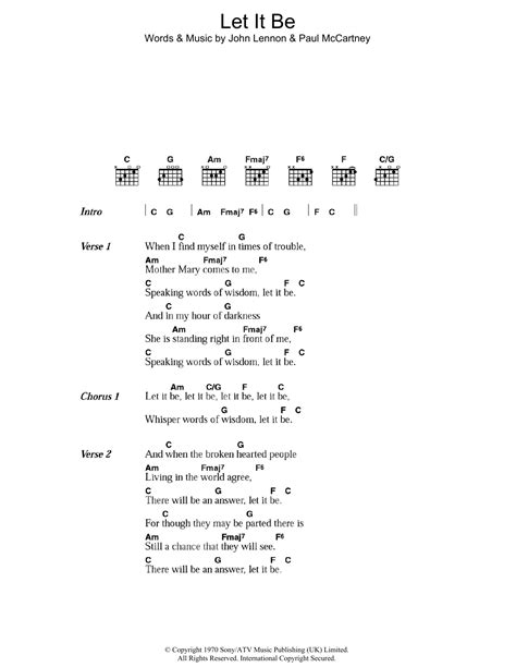 Let It Be Sheet Music The Beatles Guitar Chords/Lyrics | ubicaciondepersonas.cdmx.gob.mx