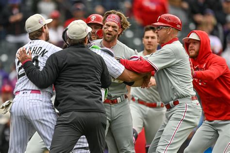 Phillies-Rockies benches clear after Bryce Harper-Jake Bird spat