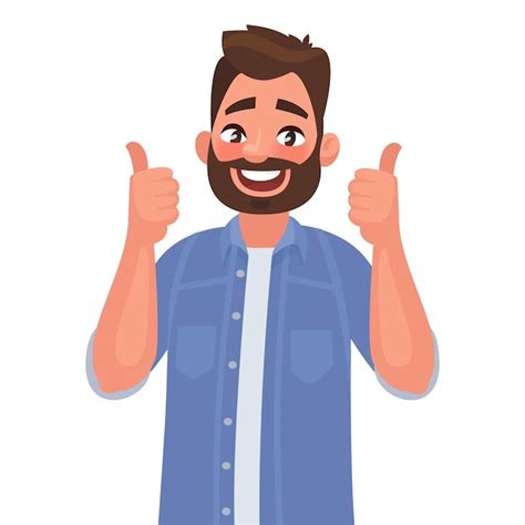 Premium Vector | Joyful man shows gesture cool. I like. in cartoon style