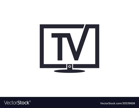 Tv logo design on white background Royalty Free Vector Image