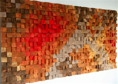 Rustic Wood wall Art - reclaimed wood art - 3D wall art decor - Factory Rust - wood wall decor ...