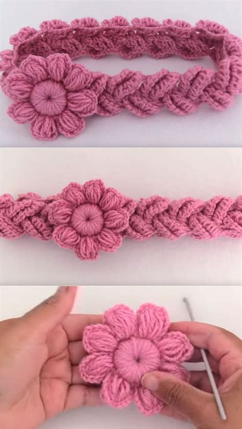 How To Make A Lovely Headband With Flower - Crochet Ideas | Crochet headband pattern, Crochet ...