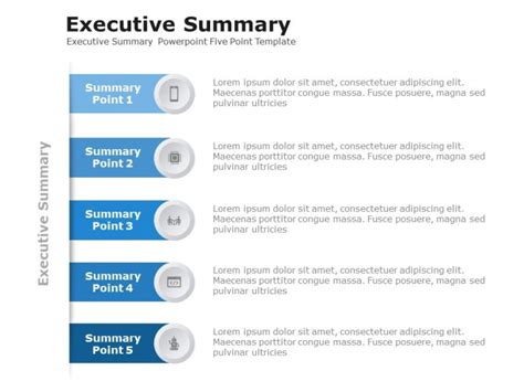 Executive Summary Powerpoint Five Point Template 1 | Powerpoint templates, Executive summary ...