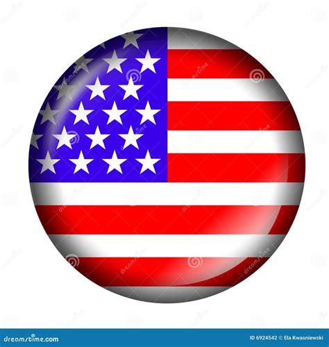 USA Flag Button With 3d Effect Stock Photography - Image: 6924542