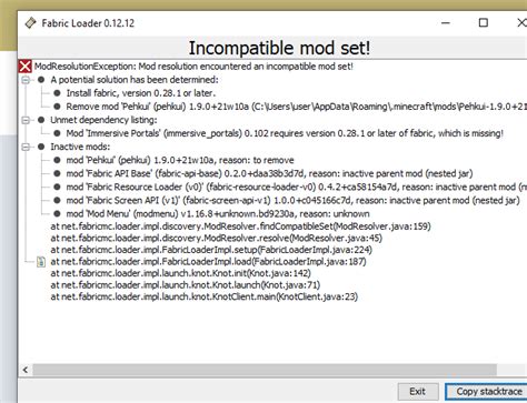 how do I fix net.fabricmc.loader.impl.FormattedException: net.fabricmc ...