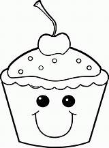 Cute Cupcake Coloring Pages sketch template