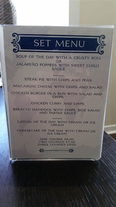 Menu at Bridge Cafe, Bathgate